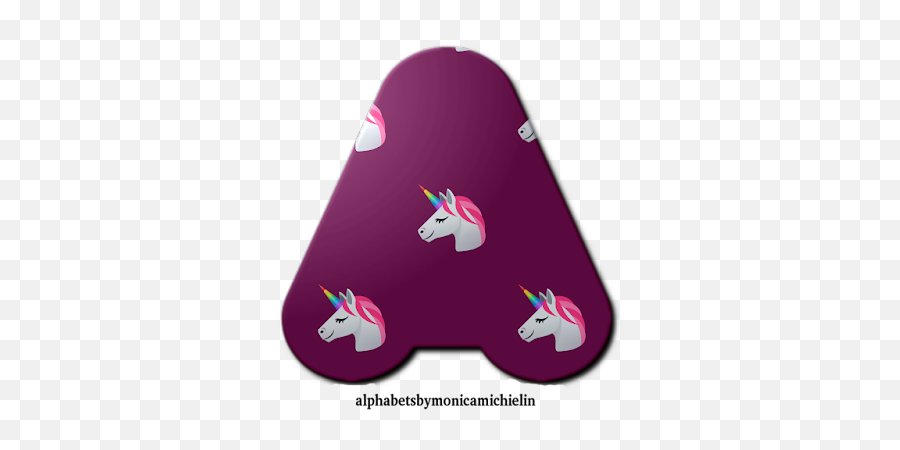 Monica Michielin Alphabets 3 - Purple Unicorn Seamless Emoji,Smiley Emoji Unicorn