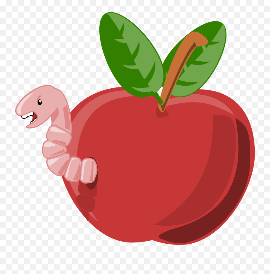 Apple With Worm Clipart Free Download Transparent Png - Apple With Worm Clipart Png Emoji,Apple Sad Emoji