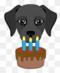 Black Labrador Emoji - Black Dog Birthday Clipart,Jiff Emoji