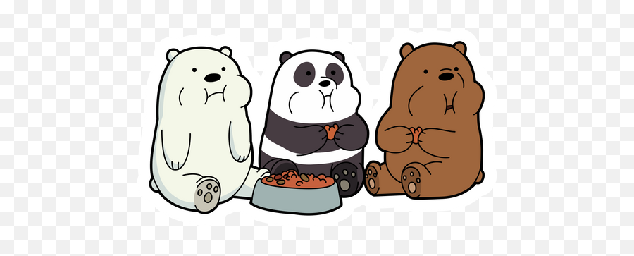 We Bare Bears Eating Sticker - We Bare Bear Eat Emoji,We Bare Bears Emoji