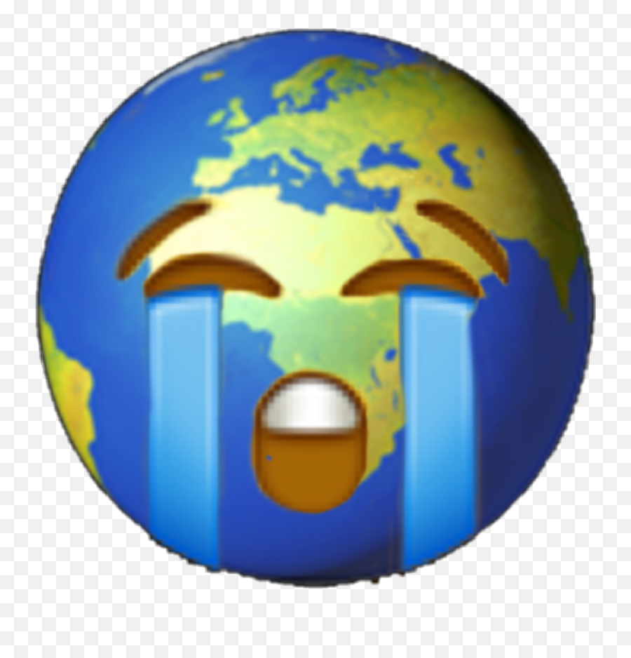 Help Earth Cry Emoji Emojiearth Sticker By Lps Lila - Kanye West Earth Profile,Earth Emoji