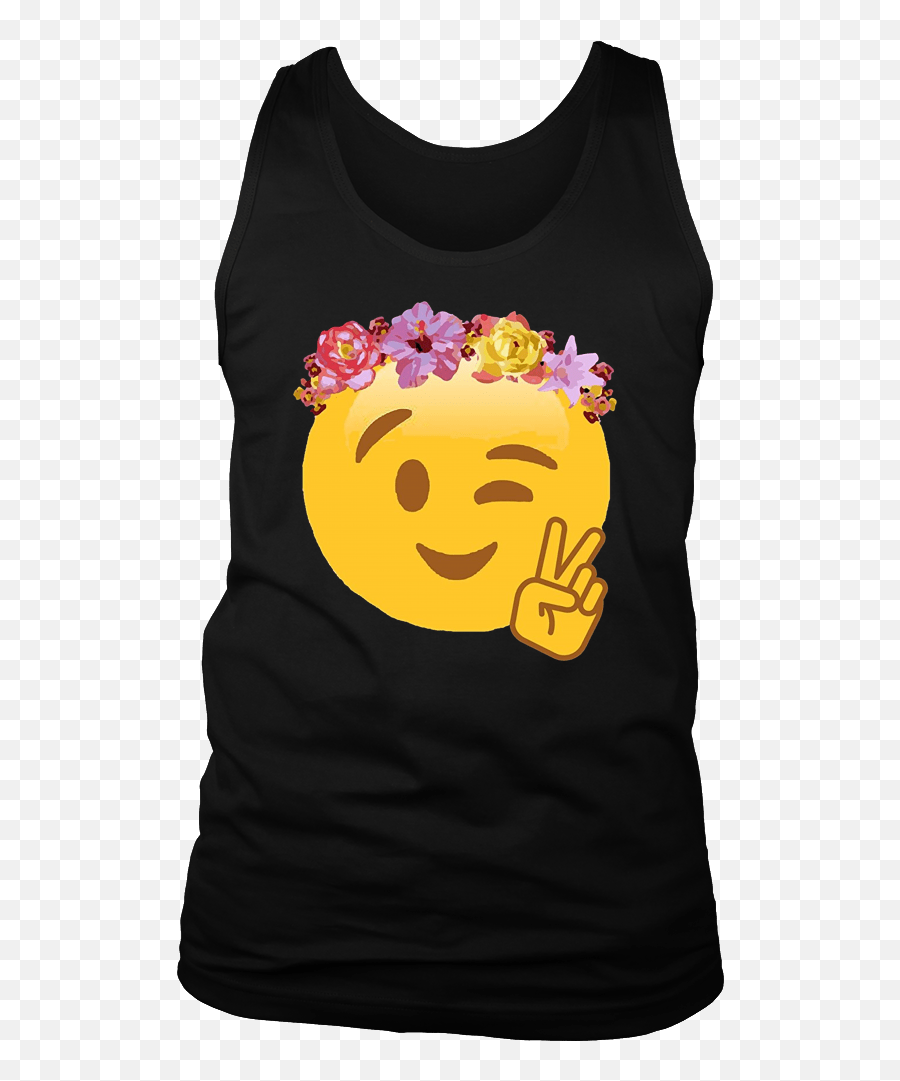 Hippie Flower Power Crown Smiley Emoji - Happy,Peace Sign Emoticon
