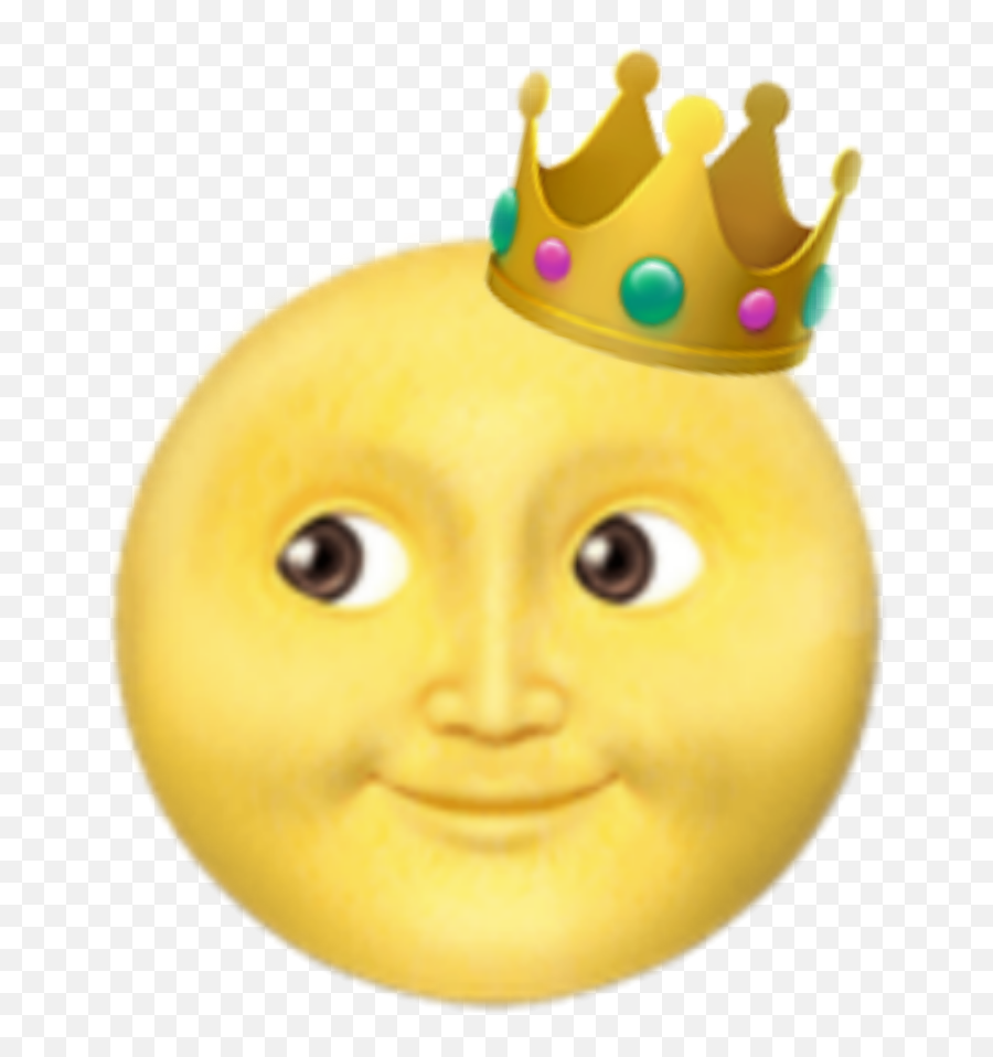 Emoji Smiley Luna Moon Queen Sticker - Moon Emoji Iphone Png,Smiley Moon Emoji
