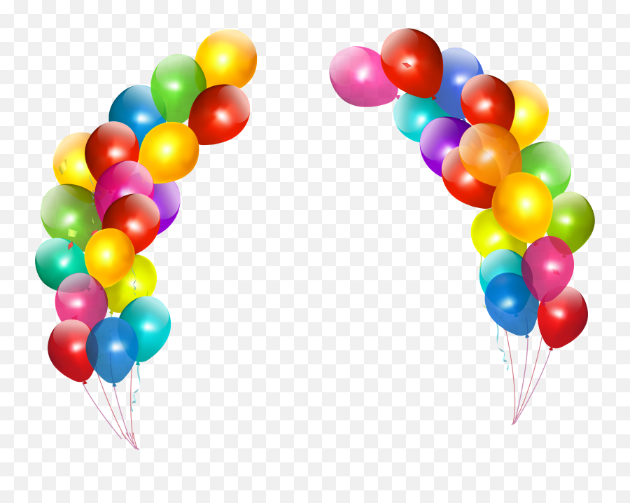 Balloon Birthday Clip Art - Colorful Balloons Decor Background Transparent Balloons Png Emoji,Emoji Birthday Decorations