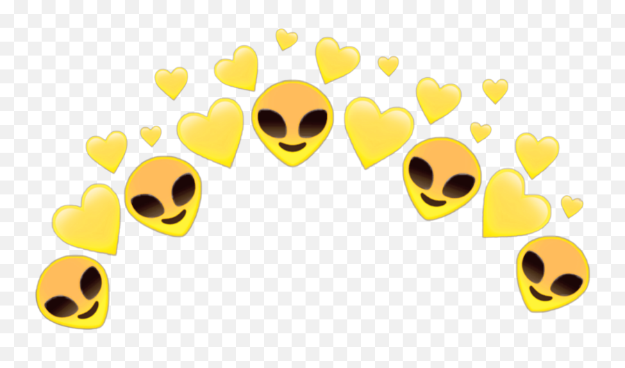 Yellow Yellowaesthetic Sticker By Victoria - Green Alien Heart Crown Emoji,Victorian Text Emoticon