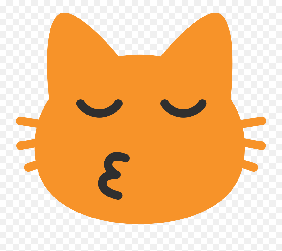 Kissing Cat Emoji Clipart - Android Cat Emoji Png,Cat Emojis