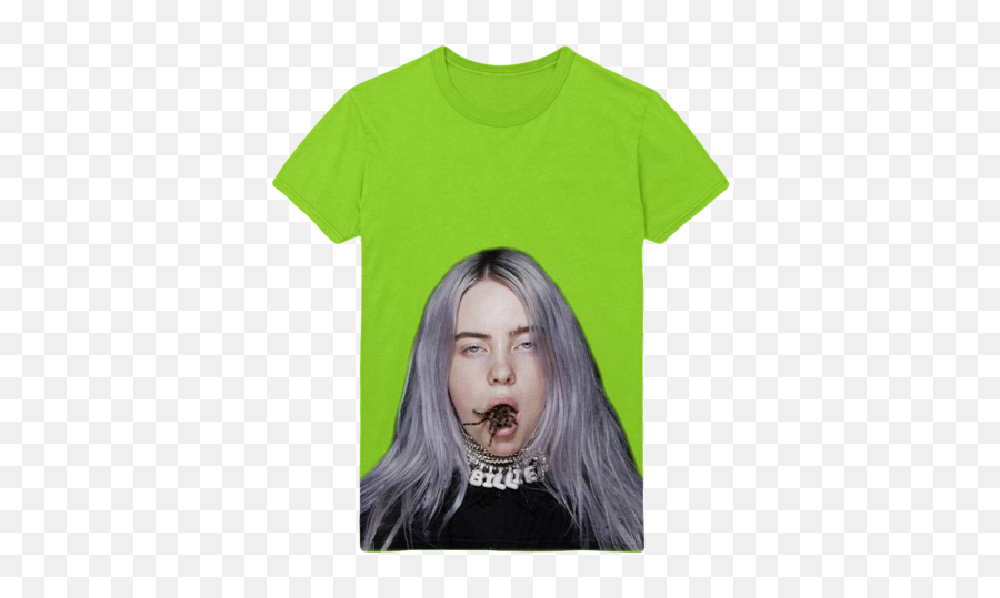 Spider Tee Green - Billie Eilish Shirt Spider In Mouth Emoji,How To Be Like Billie Eilish's Emotions