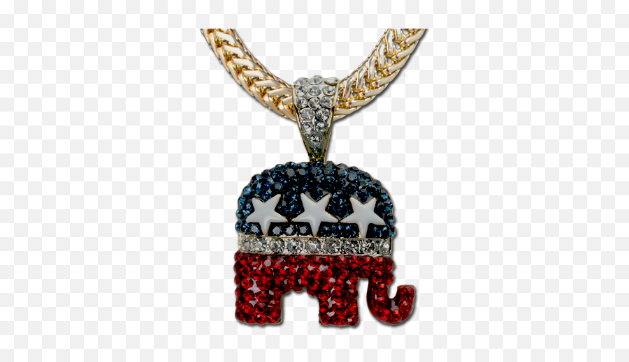 Crystal Republican Logo Neckslide - Partido Republicano Eeuu Bandera Emoji,Cabochons Emoticons