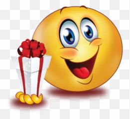 Happy With Gift Emoji - Gift Smiley,Emoji Birthday Gifts