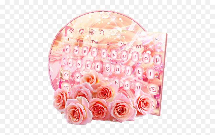 Glitter Roses Keyboard Theme Pink Rose - Hd Kannada Images Good Morning Emoji,Sequine Emoticons