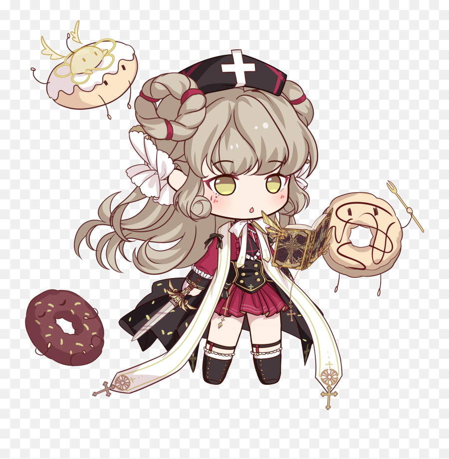 Pin On Food Fantasty - Food Fantasy Sprites Emoji,Chibi Anime Girl Different Emotion