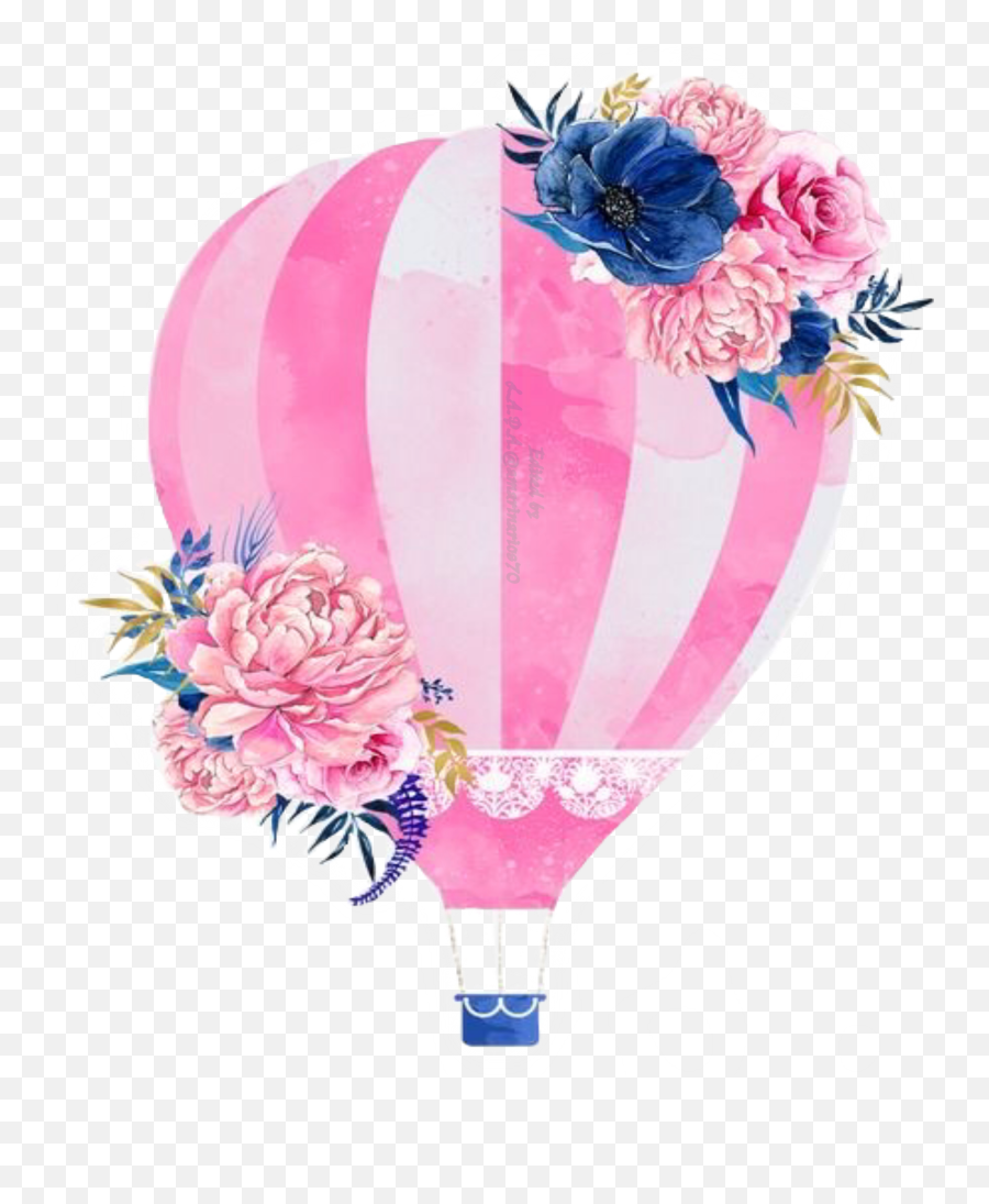 The Most Edited Convite Picsart - Floral Hot Air Balloon Png Emoji,Commercial Hot Air Balloon Emoticon Add To My Pjone