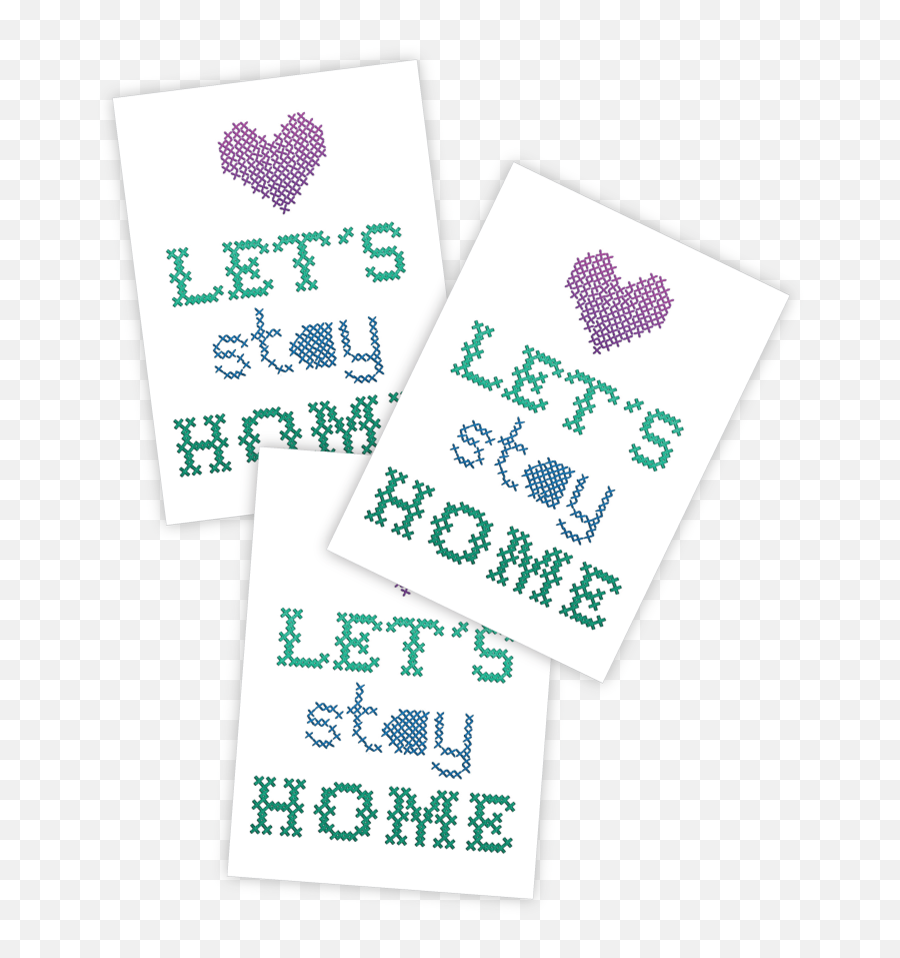 Temporary Tattoos Letu0027s Stay Home Set Of 3 Stitched Style - Decorative Emoji,Cosmo Emojis