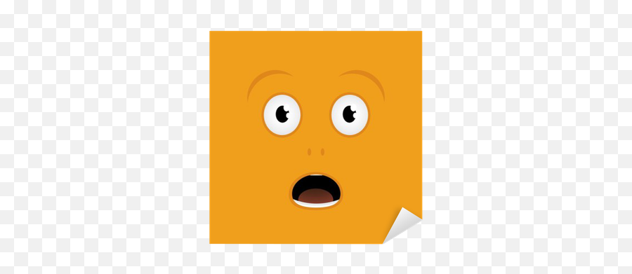 Sticker Surprised Cartoon Character - Pixersus Emoji,Orange Square Emoji
