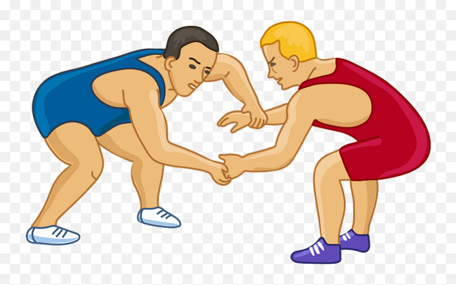 Wrestlers Clipart - For Running Emoji,Wrestler Emoji