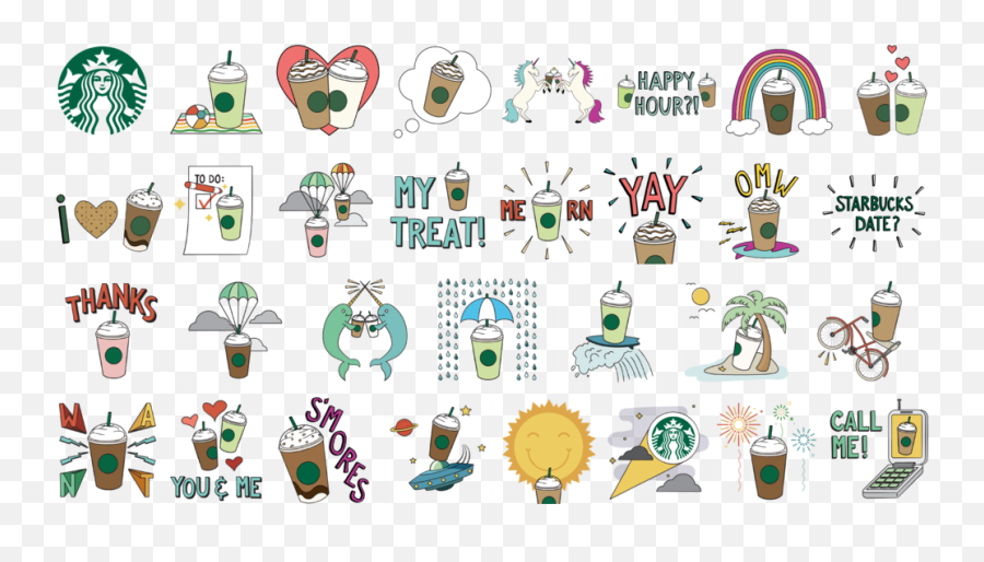 Frappuccino Sticker Pack Amy Untch Emoji,Starbucks Emoji