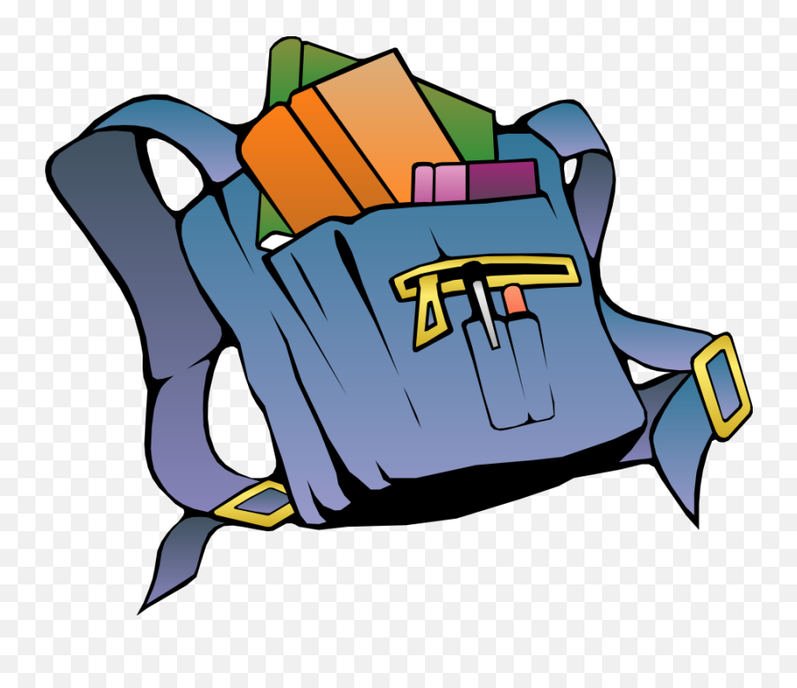 Backpack Trophy Clip Art Vector Clip - Books Inside The Bag Cartoon Emoji,Book Backpack Emoji