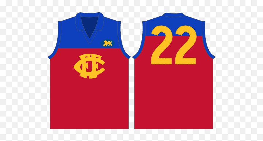 Competition - U0027what Is The Greatest Jumper Everu0027 Double Up Brisbane Lions Guernsey Fitzroy Heratage Jersey Emoji,Knocked Out Emoji