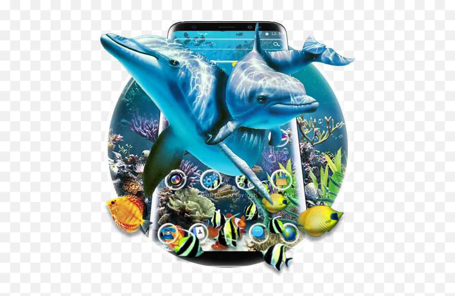 Google Play U2013 Blue Ocean Aquatic Dolphin Theme - Common Bottlenose Dolphin Emoji,Dolphin Emoji