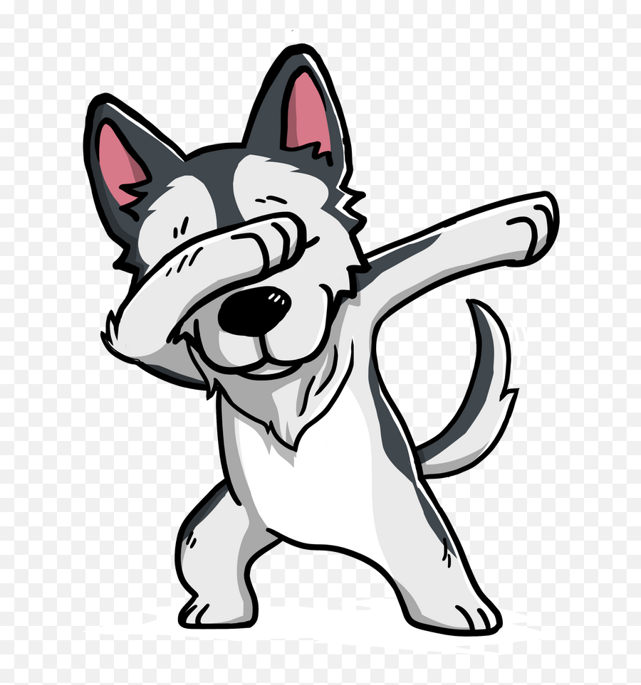 Funny Siberian Husky Dabbing Art Print - Dabbing Husky Emoji,How To Draw A Dab Emoji