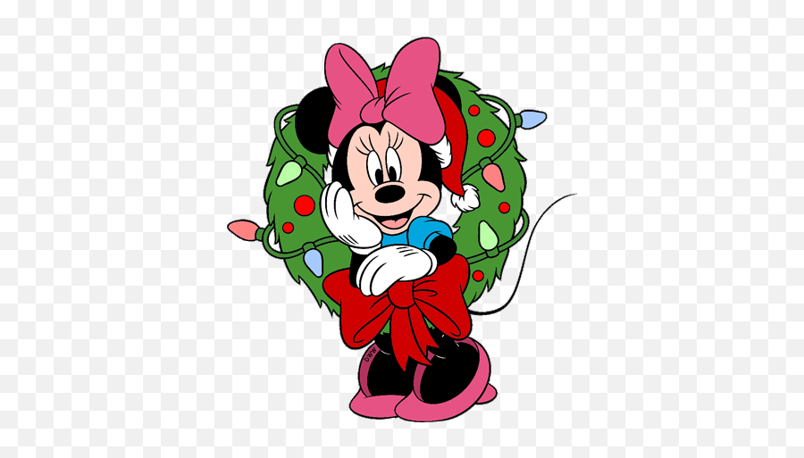 Disney Christmas Lights Clipart - Novocomtop Minnie Mouse Christmas Clipart Emoji,Disney Animated Emoticons Christmas