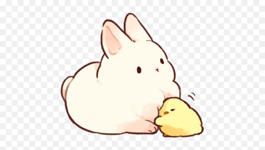 Soft And Cute Rabbits Telegram Stickers - Soft And Cute Rabbit Stickers Emoji,Pixel Bunny Emojis Tumblr