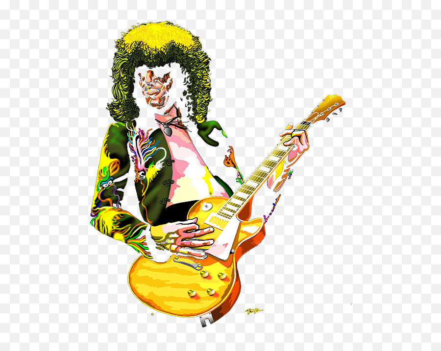 Led Zeppelin Guitarist Art Emoji Jimmy, Led Zeppelin Shower Curtain