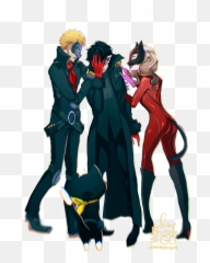 P5 Oh Alice Fanfic Art - Supervillain Emoji,Ryuji Sleeping Emoji