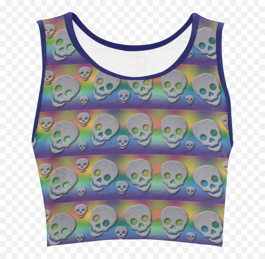 Skulls Multicolor Womenu0027s Crop Top Model T42 Id Emoji,Tribe In Emoticon