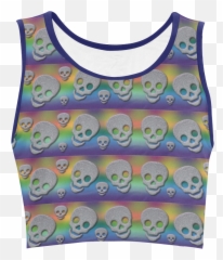 Skulls Multicolor Womenu0027s Crop Top Model T42 Id Emoji,Tribe In Emoticon