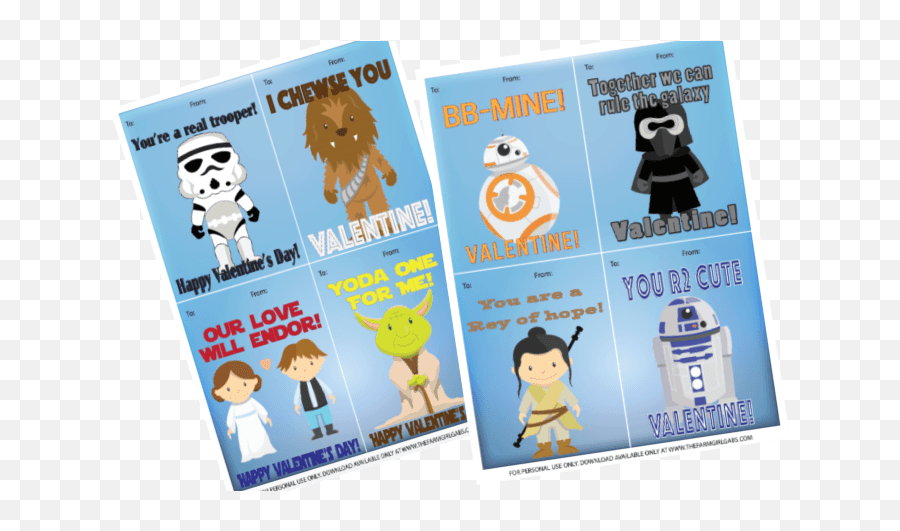 Printable Star Wars Classroom Valentine Cards - The Farm Emoji,Vent Valentines Emotions