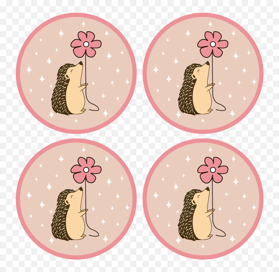 Porcupine And Daisy Drink Coaster - Tenstickers Emoji,Target Decals Emoticons Phone