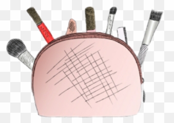 Beauty Bag Makeup Brushes Sticker By Margot Aalbers - Language Emoji,Emoji Makeup Bag