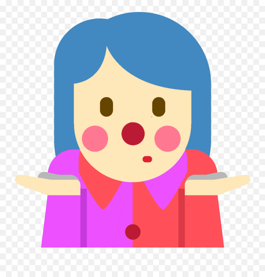Girl Clown Emoji Png,Shrug Emoji Meme