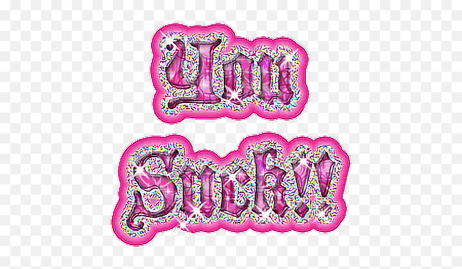 Glitter Insult Rude Goth Bright Sticker - Hot Pink Aesthetic Y2k Emoji,Rude Emoji Insults
