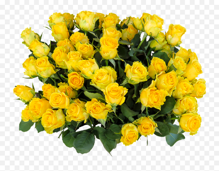 Roses Yellow Bouquet Love Sticker - Yellow Flowers Bunch Png Emoji,Emoji Cookie Bouquet