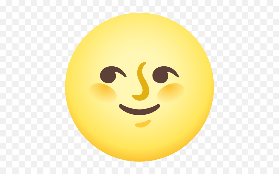 Full Moon Face Emoji - Happy,Emoji 11.0