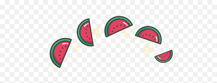 Watermelon Crown Sparkles Marklee Cute Kawaii Clipart Emoji,Melon Emoji Sticker