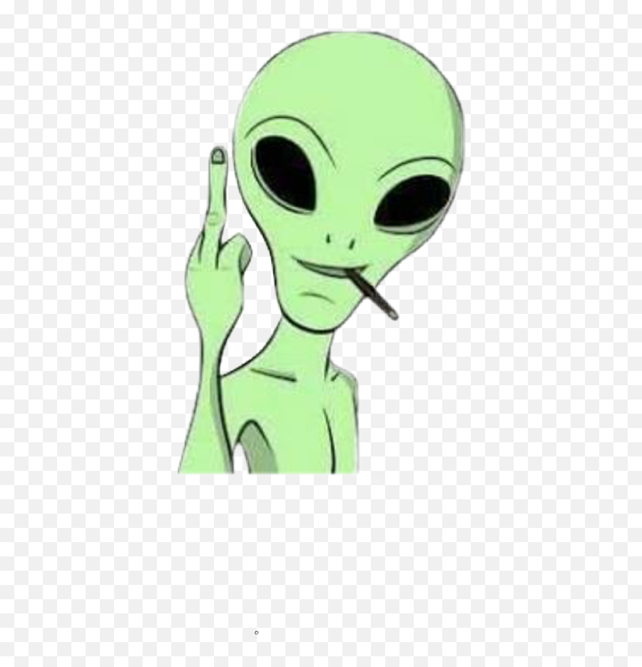 Alien Verde Extraterrestre Dibujo Sticker By Daiana - Weed Drawing Cartoon Emoji,Extraterrestre Emoji