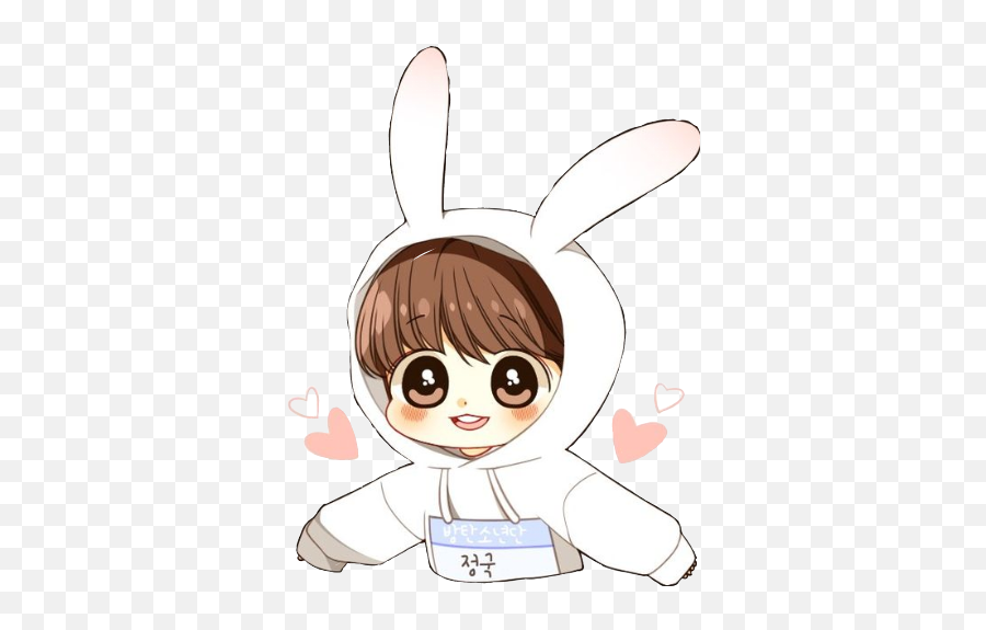 Jungkook Bts Bunny Cute Sticker - Bunny Jk Bts Chibi Emoji,Jungkook Emoji Bunny Bts Emojis
