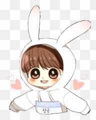 Jungkook Bts Bunny Cute Sticker - Bunny Jk Bts Chibi Emoji,Jungkook Emoji Bunny Bts Emojis