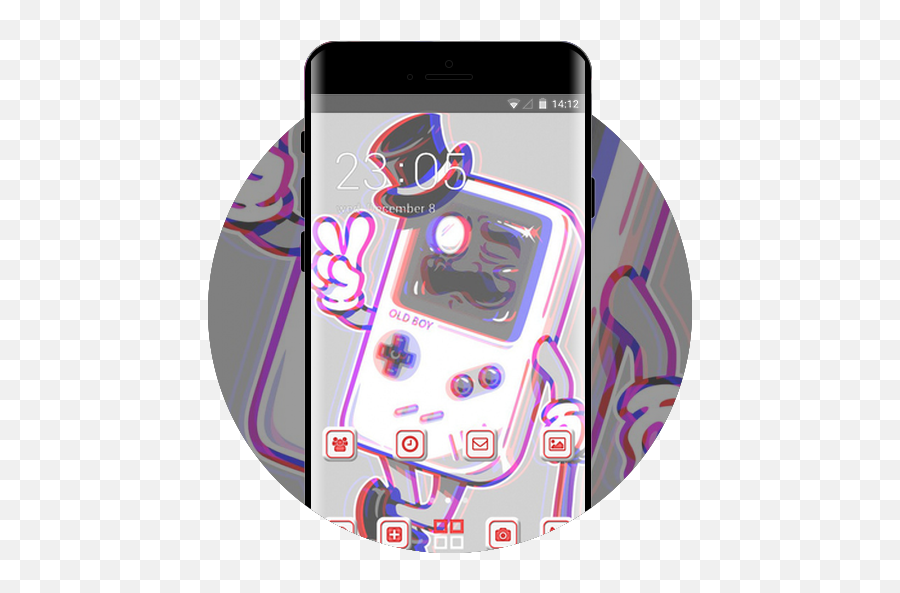 Emotion Theme Gameboy Anaglyph 3d Wallpaper Free Android - Pink Girly Theme Emoji,Emotion Boy Image