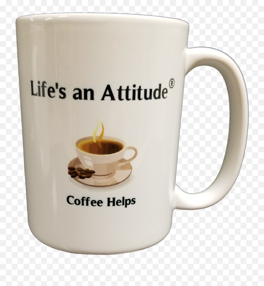 Lifeu0027s An Attitude Coffee Helps Coffee Mug - Saucer Emoji,Facebook Teacup Emoticon