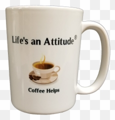 Lifeu0027s An Attitude Coffee Helps Coffee Mug - Saucer Emoji,Facebook Teacup Emoticon