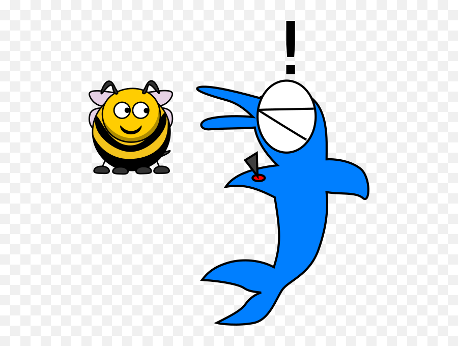 Bee Stung Dolphin Clip Art At Clkercom - Vector Clip Art Bee Cartoon Emoji,Bee Emoticon Andorid