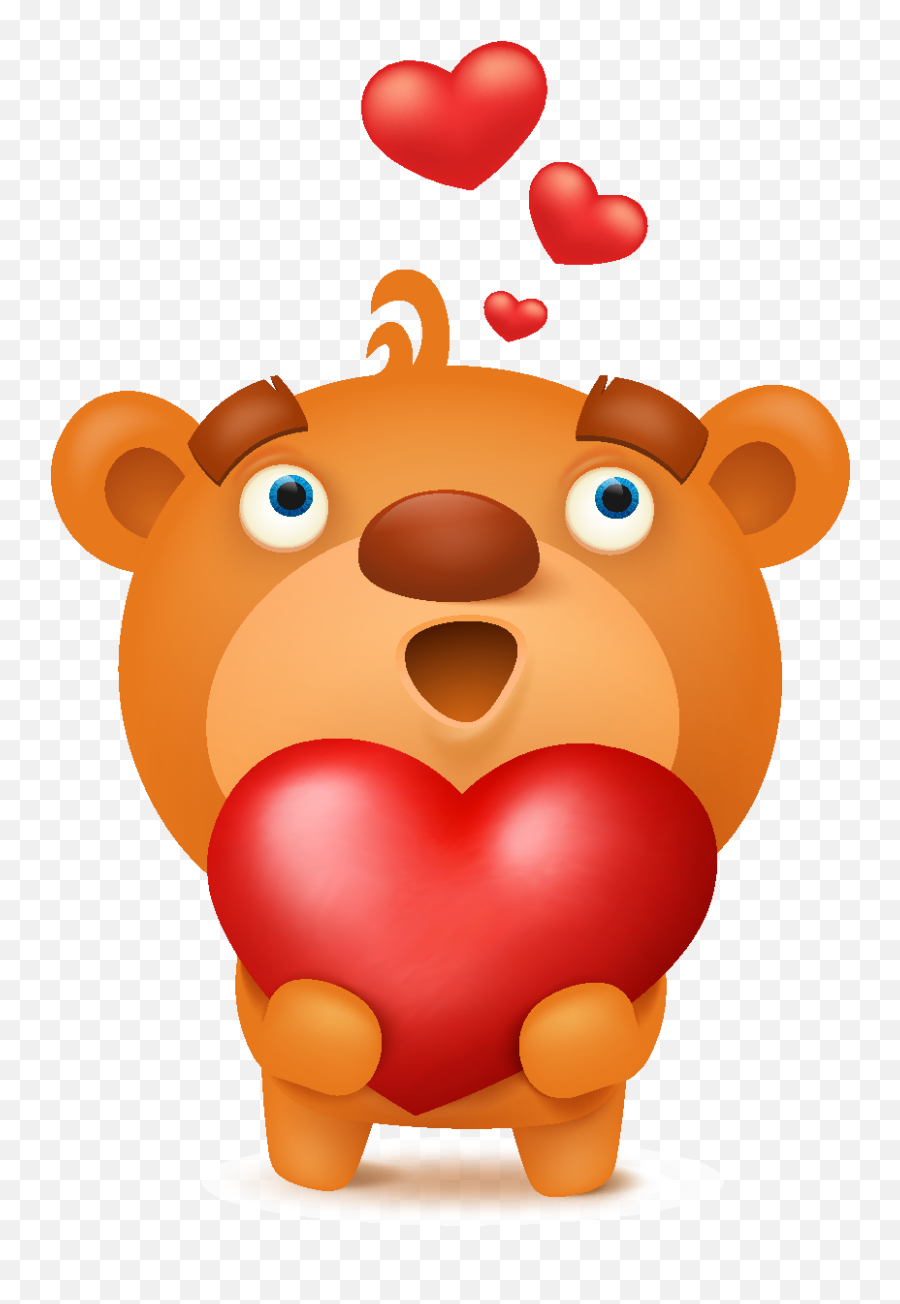 Cartoon Cute Heart Shaped Bear Element - Emoji De Oso Cute Heart Shape Cartoon,Bear Emoji