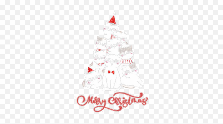 Cats Merry Christmas Tree Shirt - For Holiday Emoji,Emoji Xmas Tee
