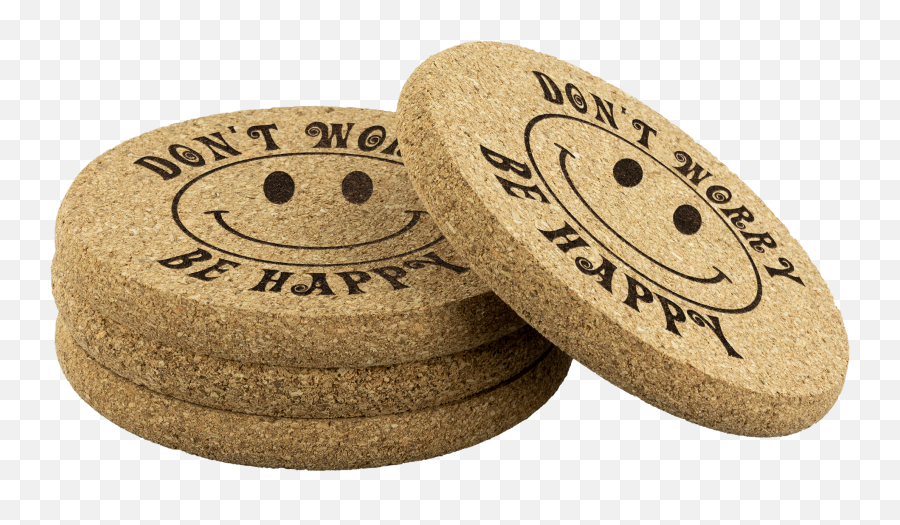Donu0027t Worry Be Happy 4pc Set Of Cork Coasters Smiley Face Emoji,Emoticon T Shirt Amazon