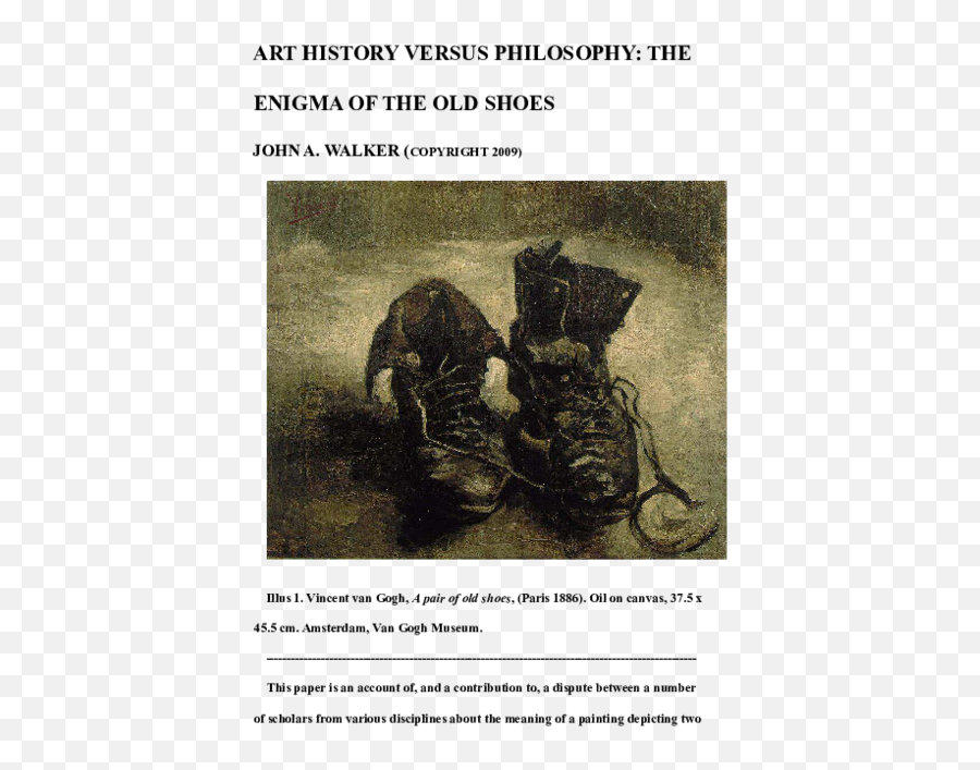 Pdf Art History Versus Philosophy John A Walker - Pair Of Shoes Emoji,How To Make A Presentation Showing Emotion About Van Gogh