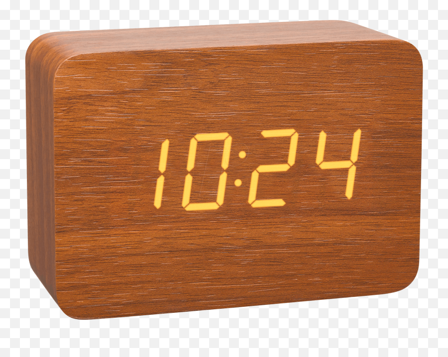 Design Radio Alarm Clock In Wood Effect Brown - Funkwecker Holz Emoji,Emoji Digital Alarm Clock Radio